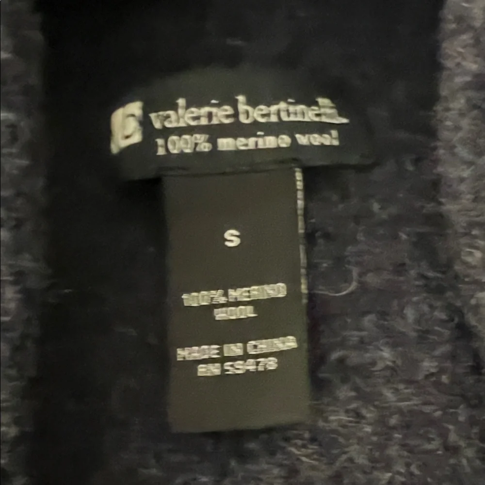 Merino Wool Navy Open Front Sweater - Picture 4 of 5